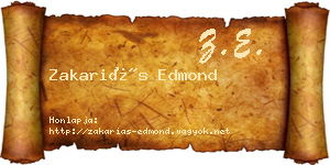 Zakariás Edmond névjegykártya